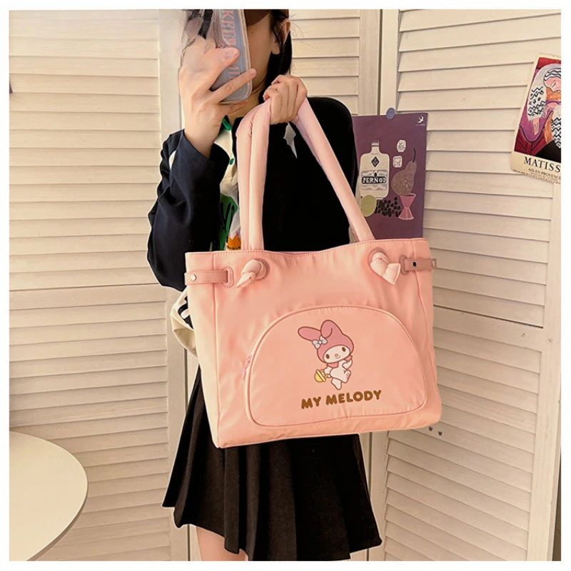 

Sanrio New Melody Casual Handbag Cute Cartoon Waterproof Large Capacity Lightweight Single-Shoulder Bag