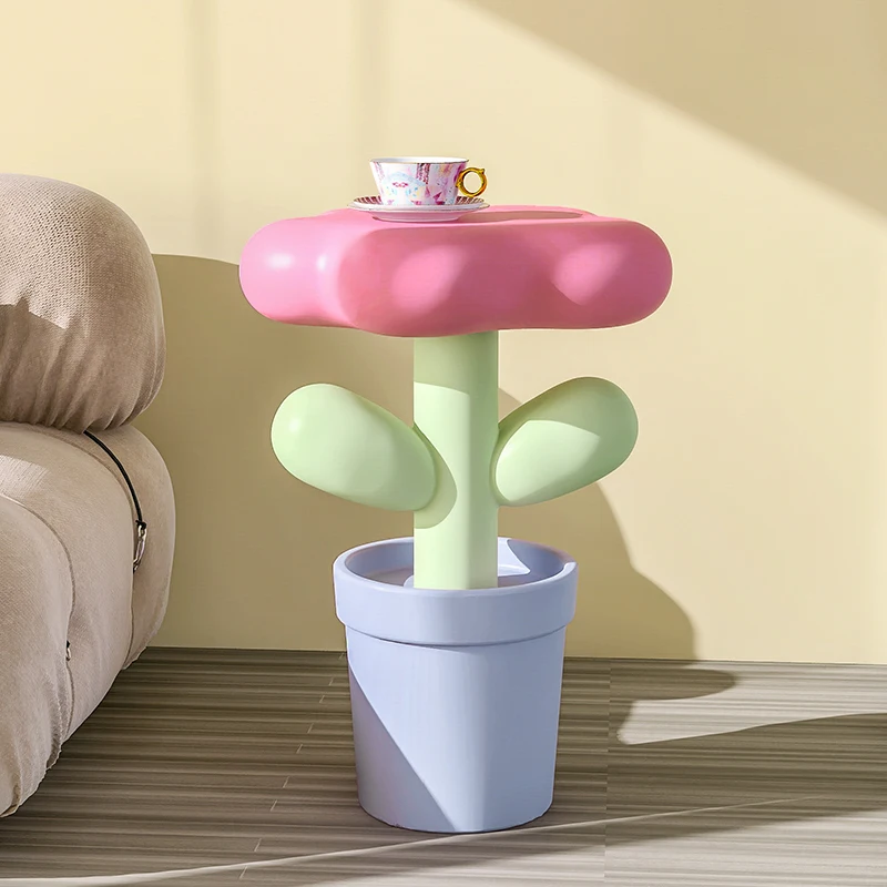 Nordic Home Decor Tulip Coffee Table Resin Sofa Side Table Creative LivingRoom Balcony Bedroom Furniture Decorative Flower Table