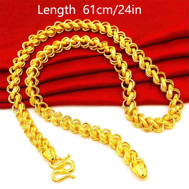 2024 New Pendants Friend Men's Vietnam Sand Gold Big Chain Hip Hop Necklace Tuhao Gold Super Thick Gold Plated Fine Jewelry