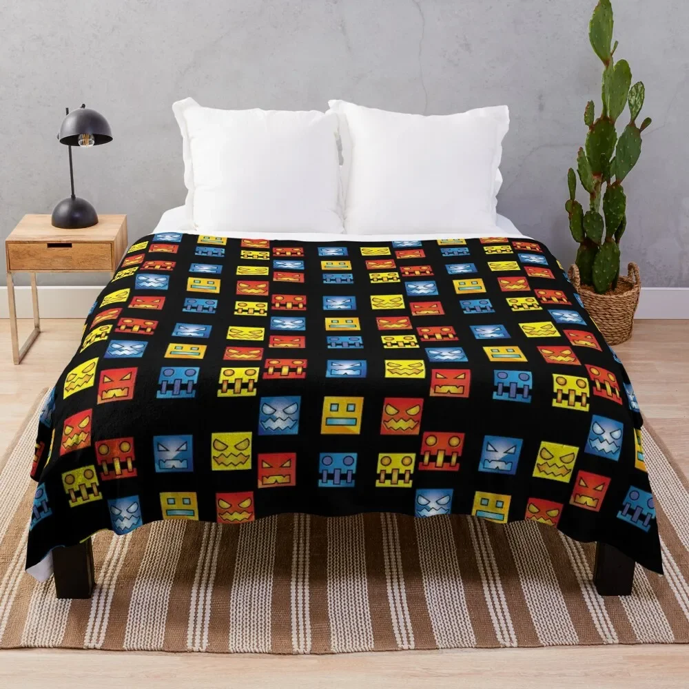 

geometry dash icon face Throw Blanket Thin Designers Blankets