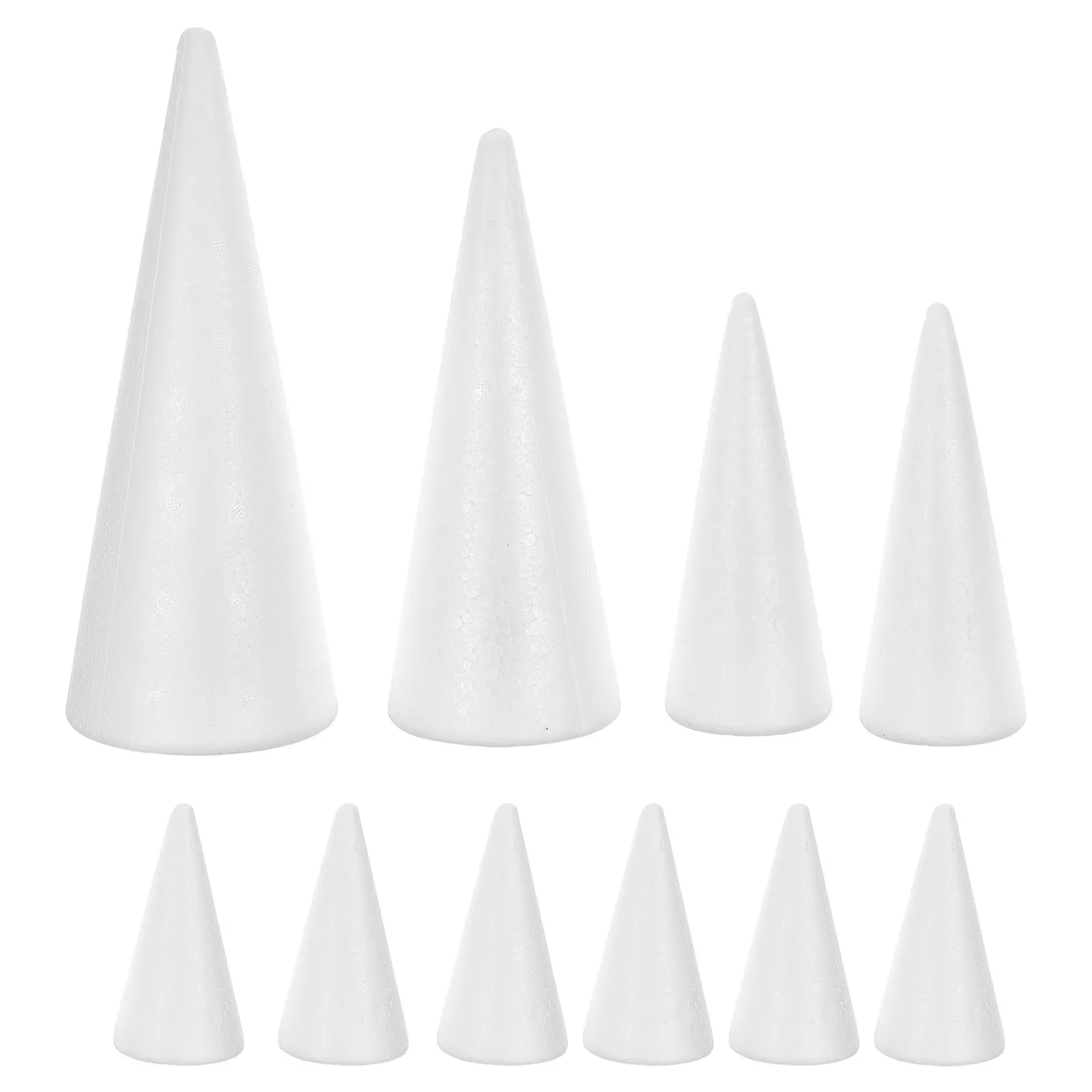 10Pcs Foam Cones Craft Foam Cones Small Lightweight Stable Structure Paintable Ribbon Wrap Ready for Christmas Crafts Supplies view 6