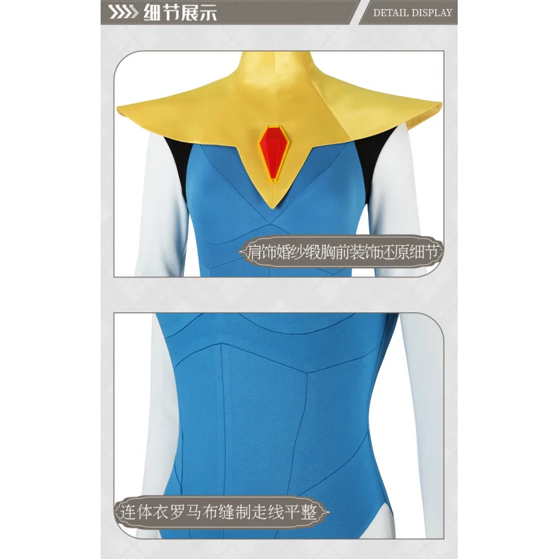 Blonde Blazer Game Dispatch Cosplay Costume Women's fantasy jumpsuit, leg cover cloak mask shoes Halloween party uniform XS-XXXL