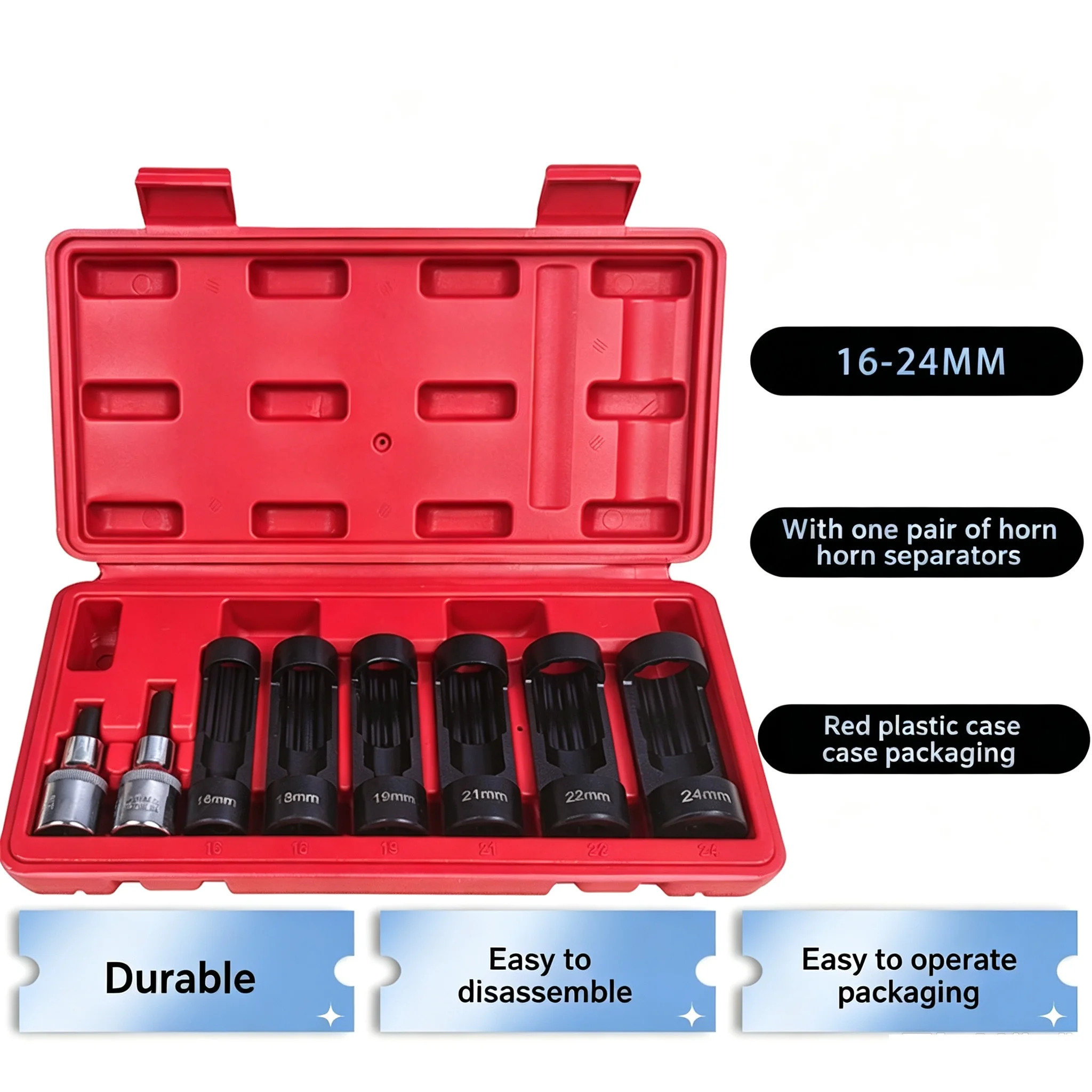 Rear Shock Disassembly Tool 8Pcs Pass-Thru Strut Socket Set for Porsche Macan Shock Absorber Mount Nut Removal Tool  Front