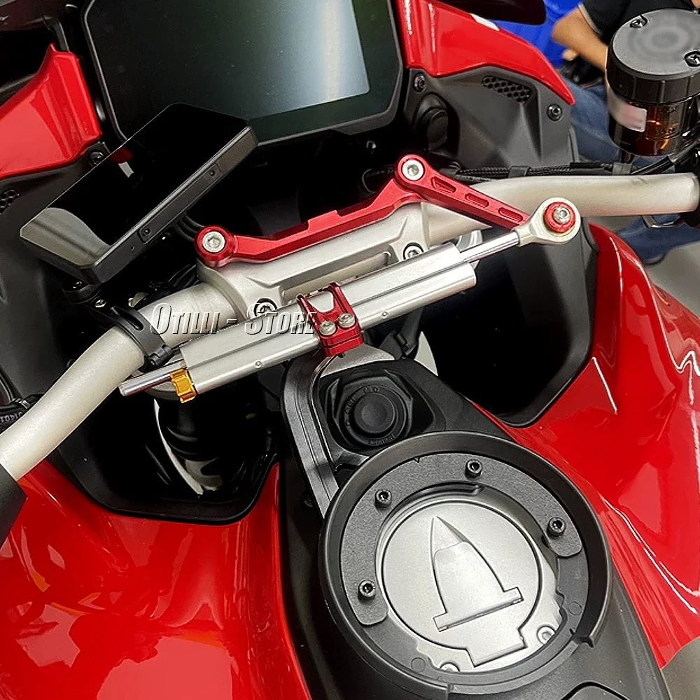 Motorcycle Accessories Stabilizing directional Steering Damper Bracket Kits For Ducati Multistrada V4 S Pikes Peak RS 2021-2024 - Image 5