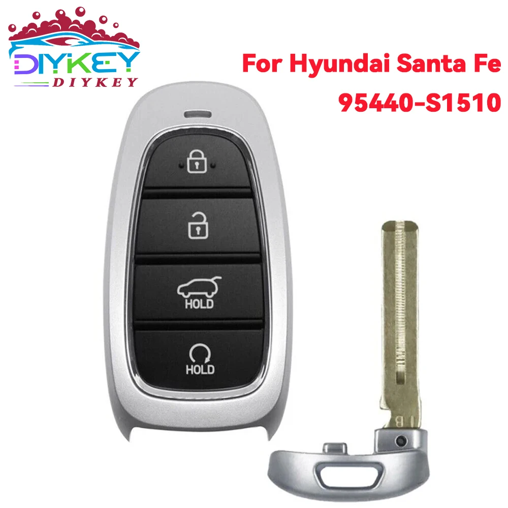 DIYKEY P/N: 95440-S1510 Pour HYUNDAI Santa Fe 2021 2022 TQ8-FOB-4F26 SMART PROXIMITY FOB À Distance 433MHz ID47 Puce 4 lèvent Clé