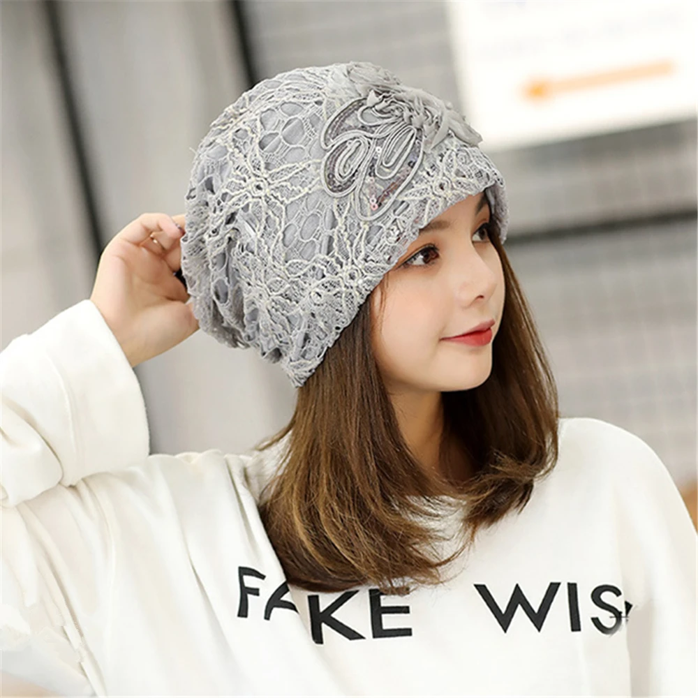 New Atyle Hot-selling Lace Butterfly Flower Toe Cap  Sweet Temperament Hedging  Embossed Dome Hat