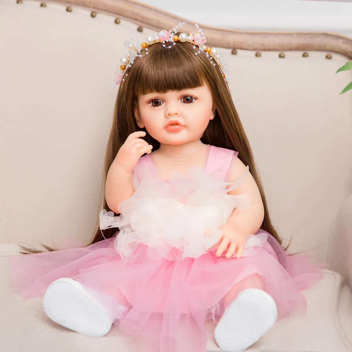 55CM Baby Reborn Doll Toys For Girls Sleeping Accompany Doll Realistic Lifelike Soft Toddler Bebe Reborn Birthday Present Gifts