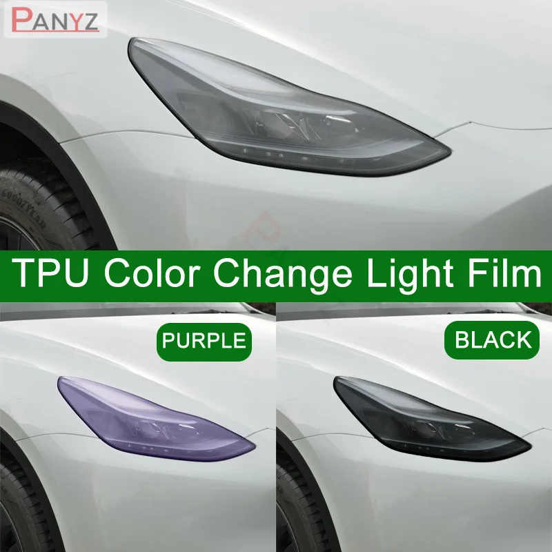 TPU Car Headlight Protective Film Clear to Black/Purple Intelligent UV Self Healing Anti scrastch For GAC Trumpchi LEADING IDEAL