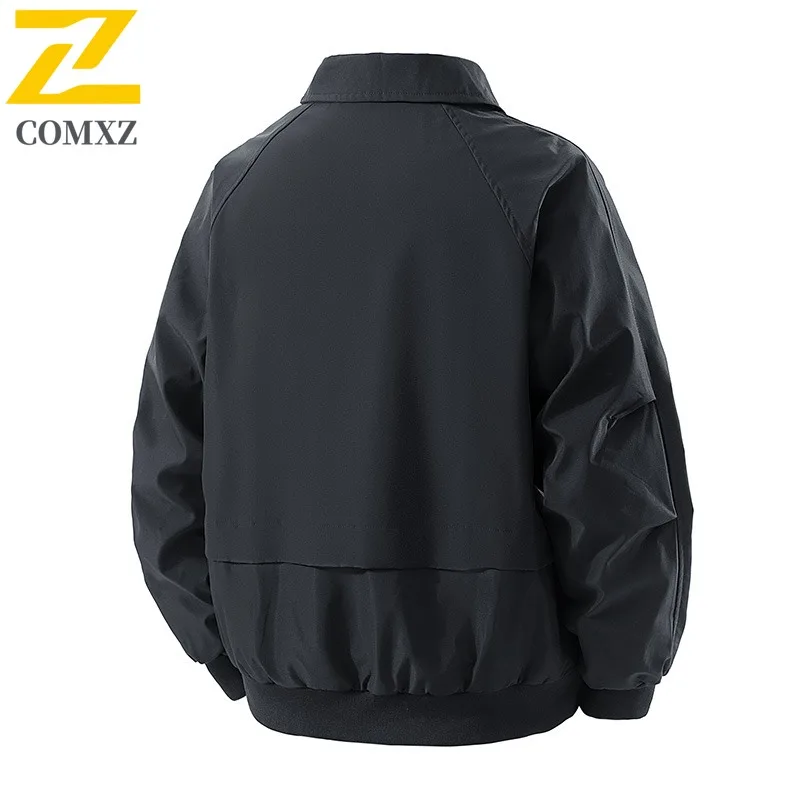 COMXZ 남성 스탠드 칼라 재킷 2025 봄 가을 비즈니스 경량 방풍 여행 캠핑 캐주얼 코트 통기성 아우터웨어