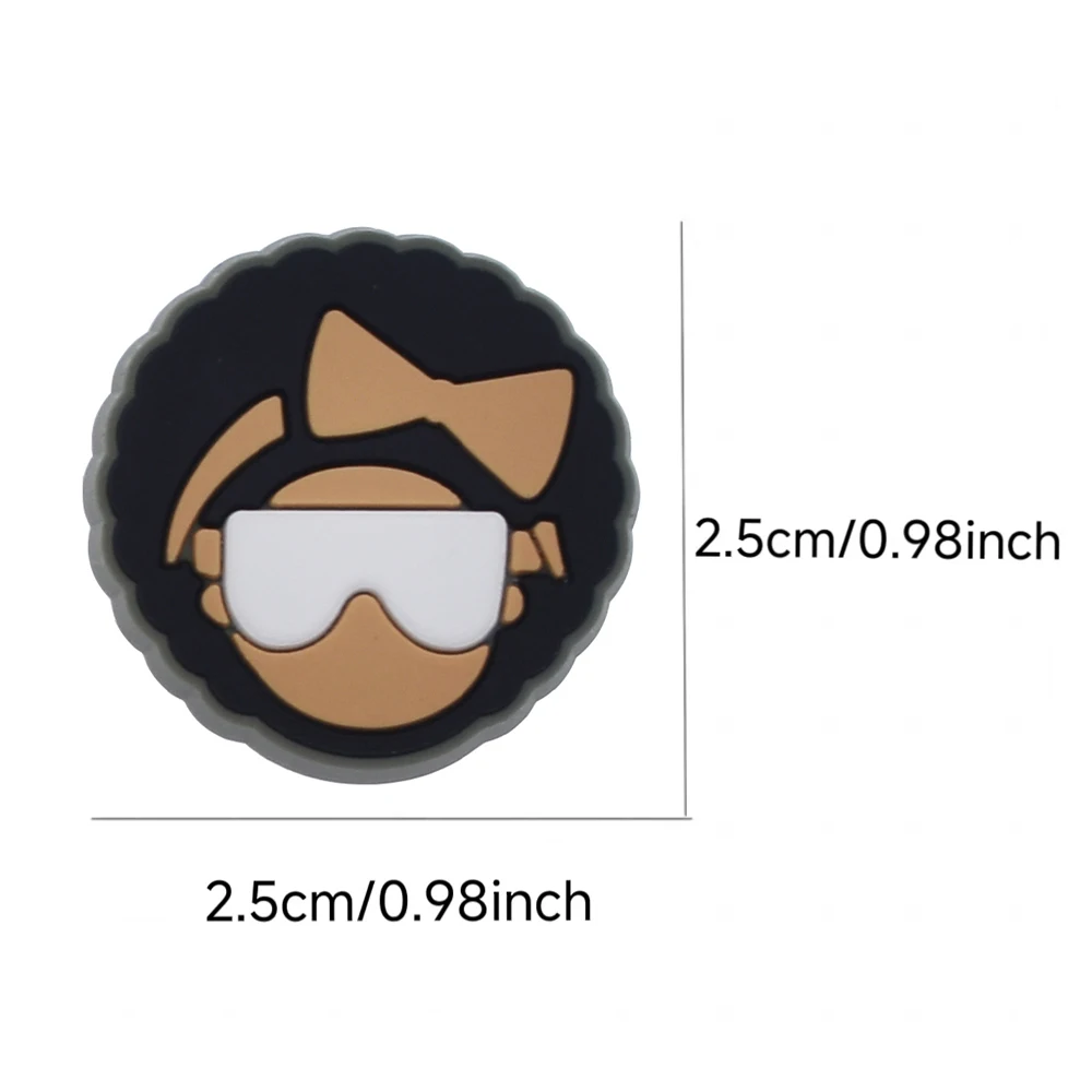 9-100pcs Hot Sales Cartoon Black People Series PVC Boy Girl Shoe Accessories DIY Detachable Waterproof Fashion Party Gifts