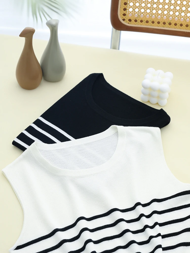 الحرير محبوك حزام سترة المرأة الجديدة جولة Ne Svel ملابس خارجية Bla الأبيض المشارب عارضة الصيف رقيقة Sle