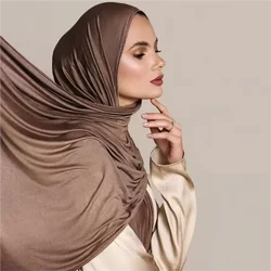 Modal Jersey Hijab For Women Cotton Headscarf Soft Long Shawl Muslim Fashion Scarves Islamic Turbans Women Bandana Headband