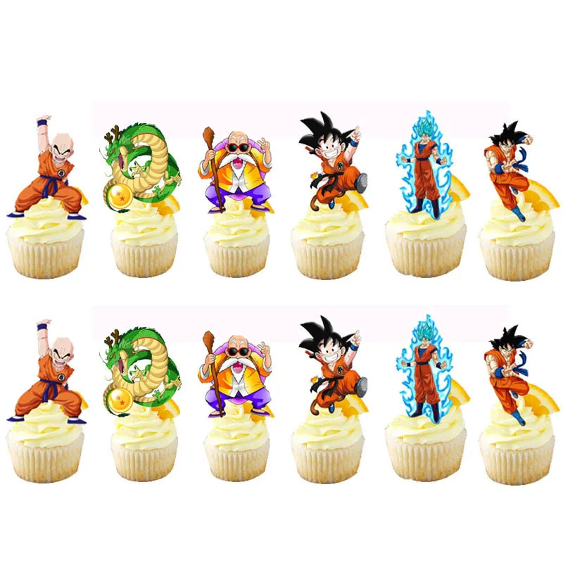 Cartoon Son Goku Theme Party Decorations Cake Topper Decor for Kids Boys Birthday Monkey King Party Baby Shower Supplies