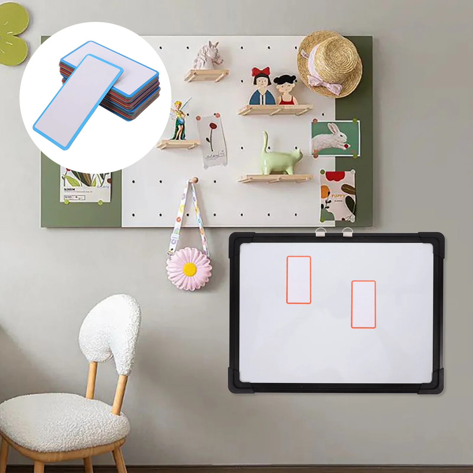 

48Pcs Magnetic Dry Erase Labels Reusable Name Tags for Office Home Whiteboard Fridge Storage Bin Organization Name Tags Stickers