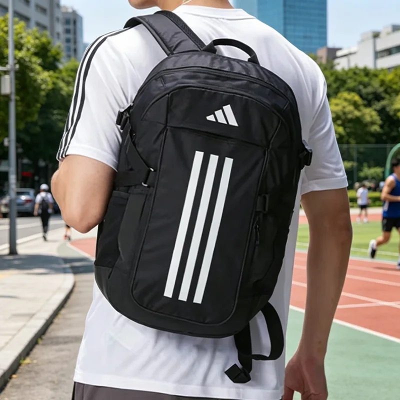 Adidas Genuine IP9878 Large-Capacity Backpack, Unisex for Junior High, High School & College Students, Versatile Commute Bag