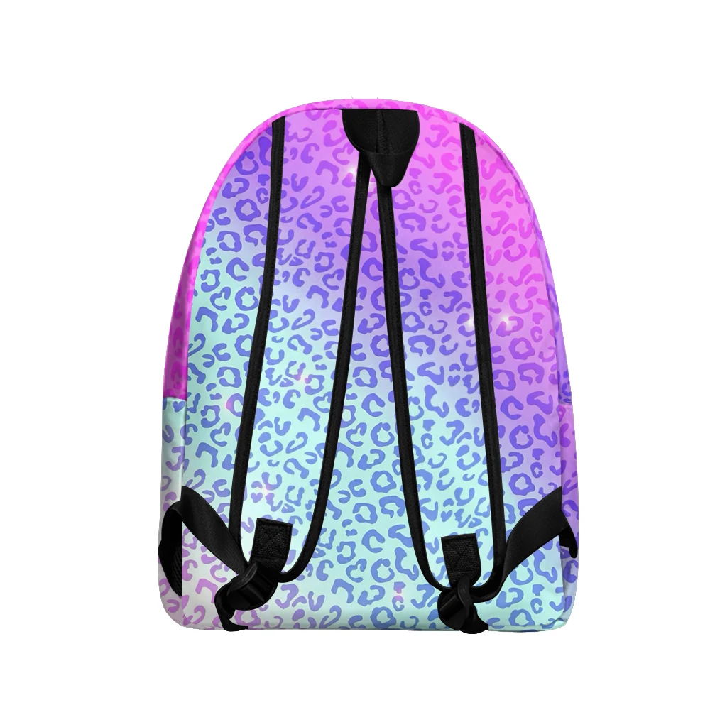 Gradient Leopard Spotted Printed Backpack Pencil Bags Adjustable Straps Lightweight Durable School Bag Travel Daypack Teens Sets