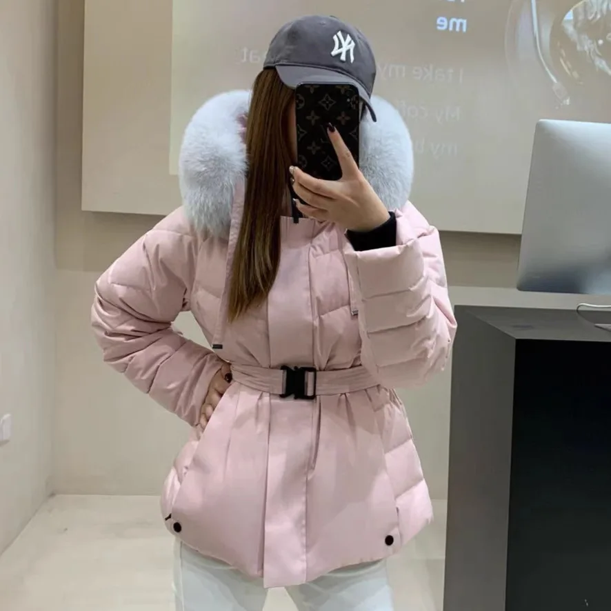 2026 Winter Women's Down Jacket Commuting Slim Fit Fox Fur Collar Jacket