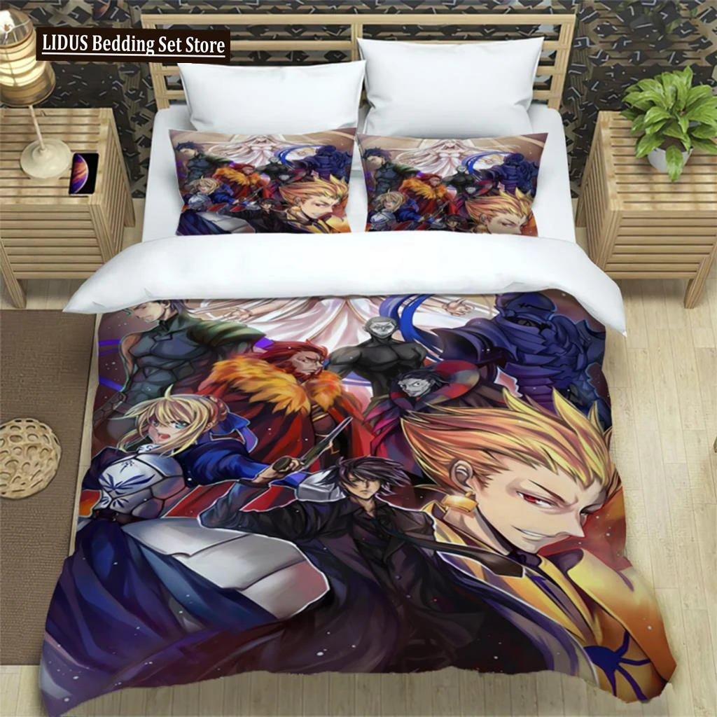 

Fate/stay Night HD Print Three Piece Bedding Set Fashion Article Boys Or Adults For Beds Quilt Covers Pillowcases Gift