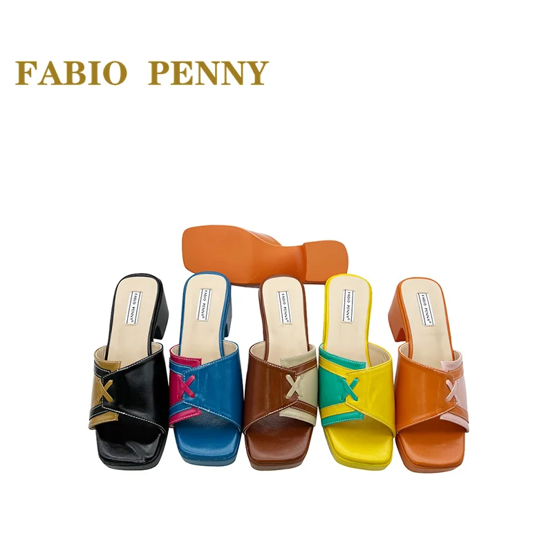 FABIO PENNY Summer fashion holiday casual women\'s slippers with color matching