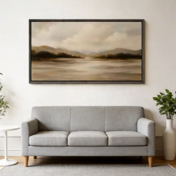 #Handmade Modern Abstract Canvas Wall Art Beige Watercolor Design for Living Room and Hotel-Elegant Home Decor