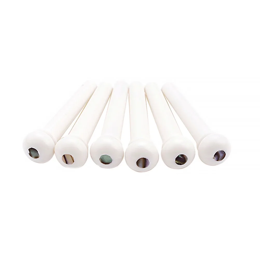

6 Pcs String Pegs Guitar Bridge Premium Plastic White Replacement Acoustic Tool Studs For Folk Guitars Accessories