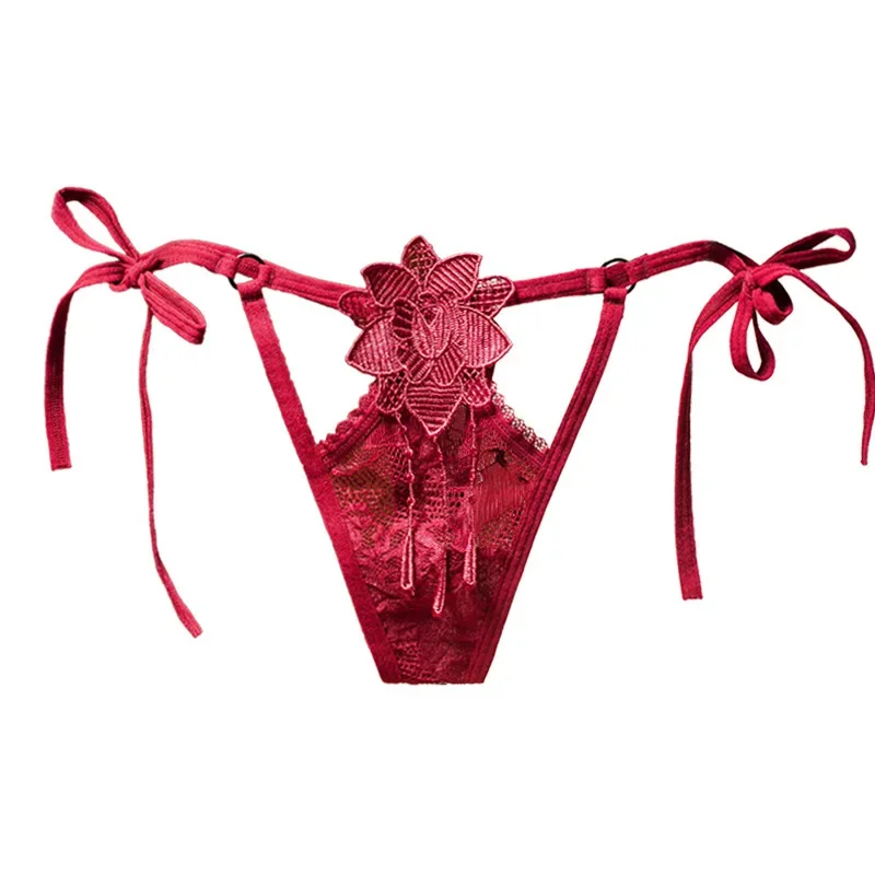 Bragas eróticas de entrepierna abierta para mujer, ropa interior transparente de encaje, lencería Sexy, ropa sexual, Tanga de cuerda, ropa interior erótica