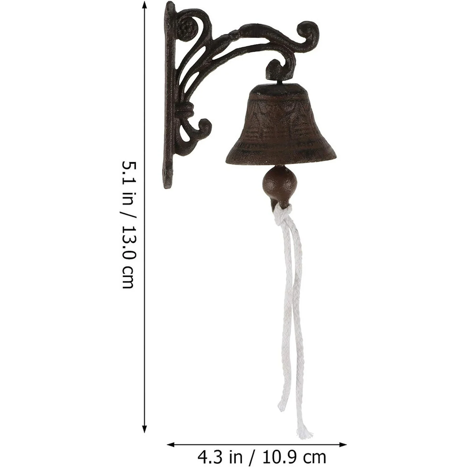  New Rustic Vintage Door Bell Wall-Mounted Decorative Bell Metal Doorbell Craft for Outdoor Courtyard Wall Decoration