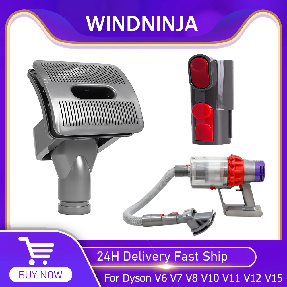 Tête de brosse à poils de chien, outil de fixation sous vide pour Dyson V6 V7 V8 V10 V11 V12 V15, outil de brosse de lit pour chat et animal de compagnie