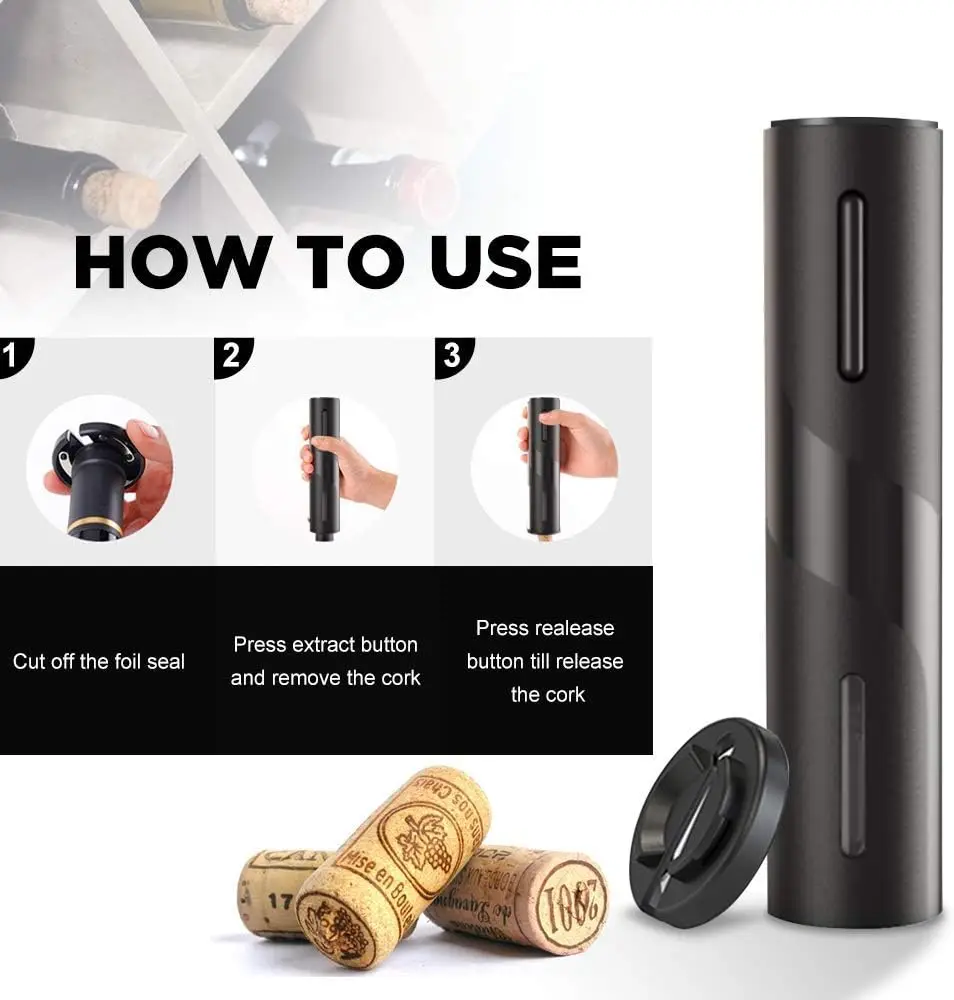 Electric Wine Opener Rechargable Power Type-C Home Corkscrew Foil Cutter Wine Areator Vocuum Stopper  Bar Accessories Gift Set