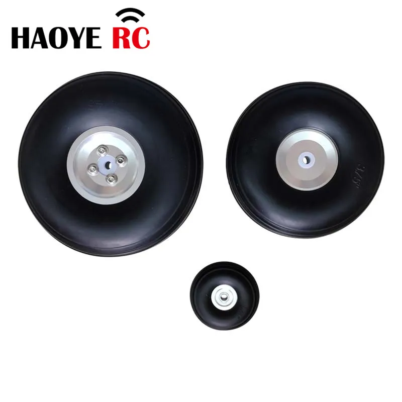 Haoye 2 Pcs/Lot 1-3.75inch High Quality PU Wheel(Alu Hub)Tail Wheel Tires For RC Airplane Replacement Toys DIY Plane Accessory