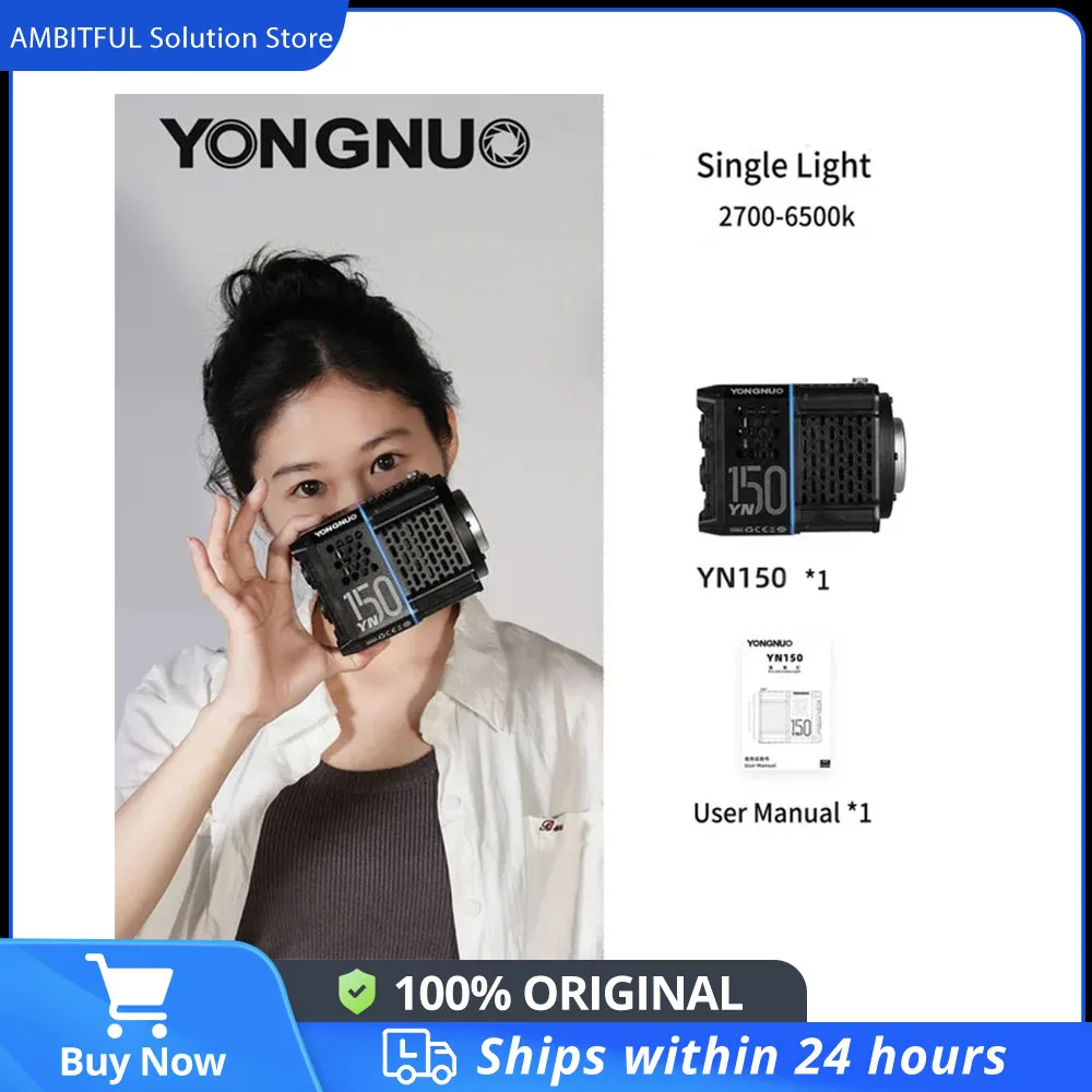 YONGNUO YN150 YN150S 2700-6500K 150W Mini Bowens Mount Portable COB LED Continuous Light for Portrait Wedding Film Shooting