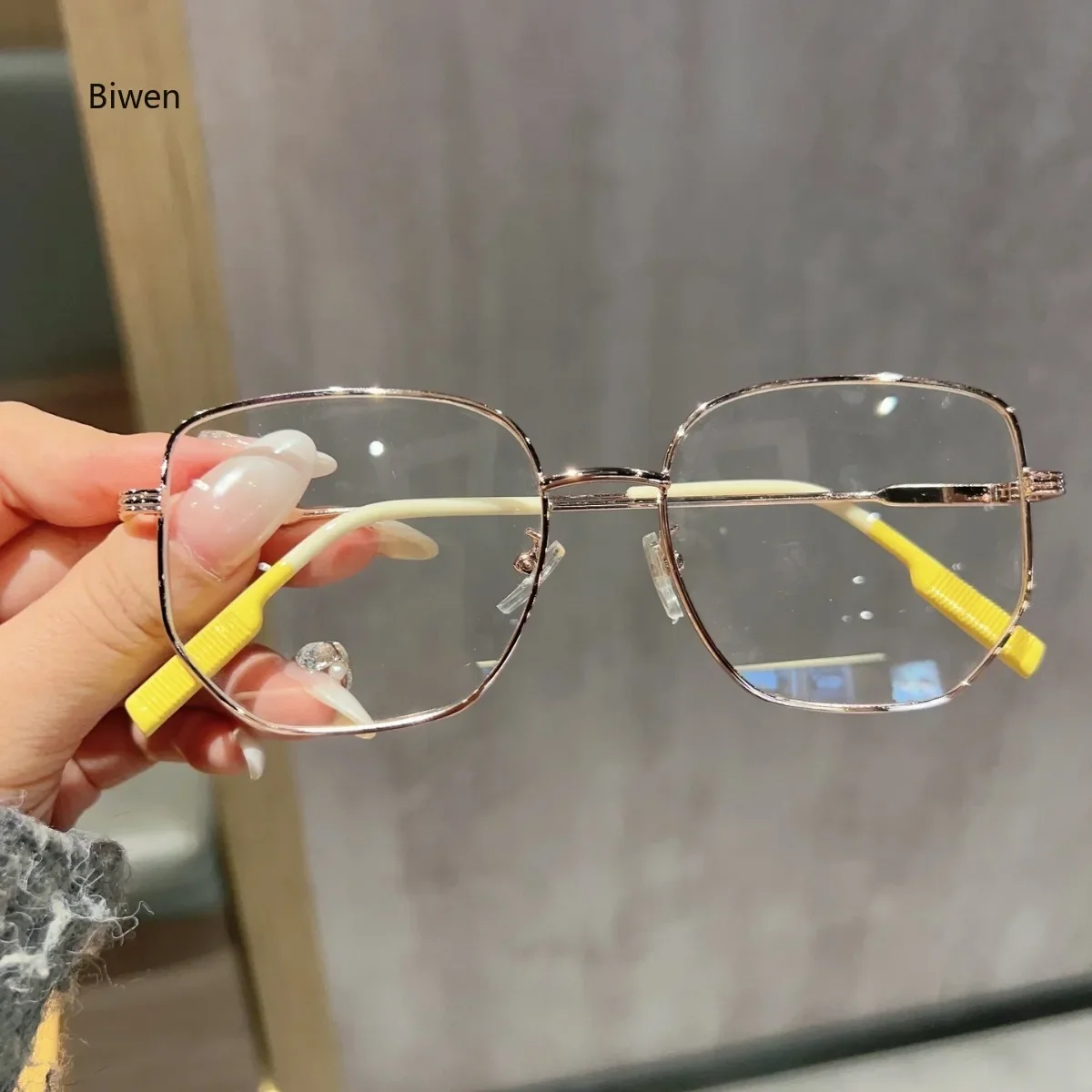 

Ретро унисекс многоугольные очки с защитой от синего света, металлическая оправа, плоские очки, модные удобные прозрачные очки для женщин и мужчин