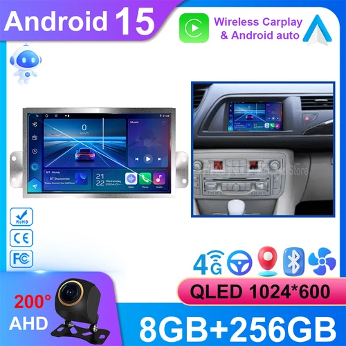 Imagen 1 del producto Autoradio Android 15 de 7 pulgadas para Citroen C5 X7 III GPS Carplay 2Din DVD estéreo multimediale WiFi 4G CPU de alto rendimiento