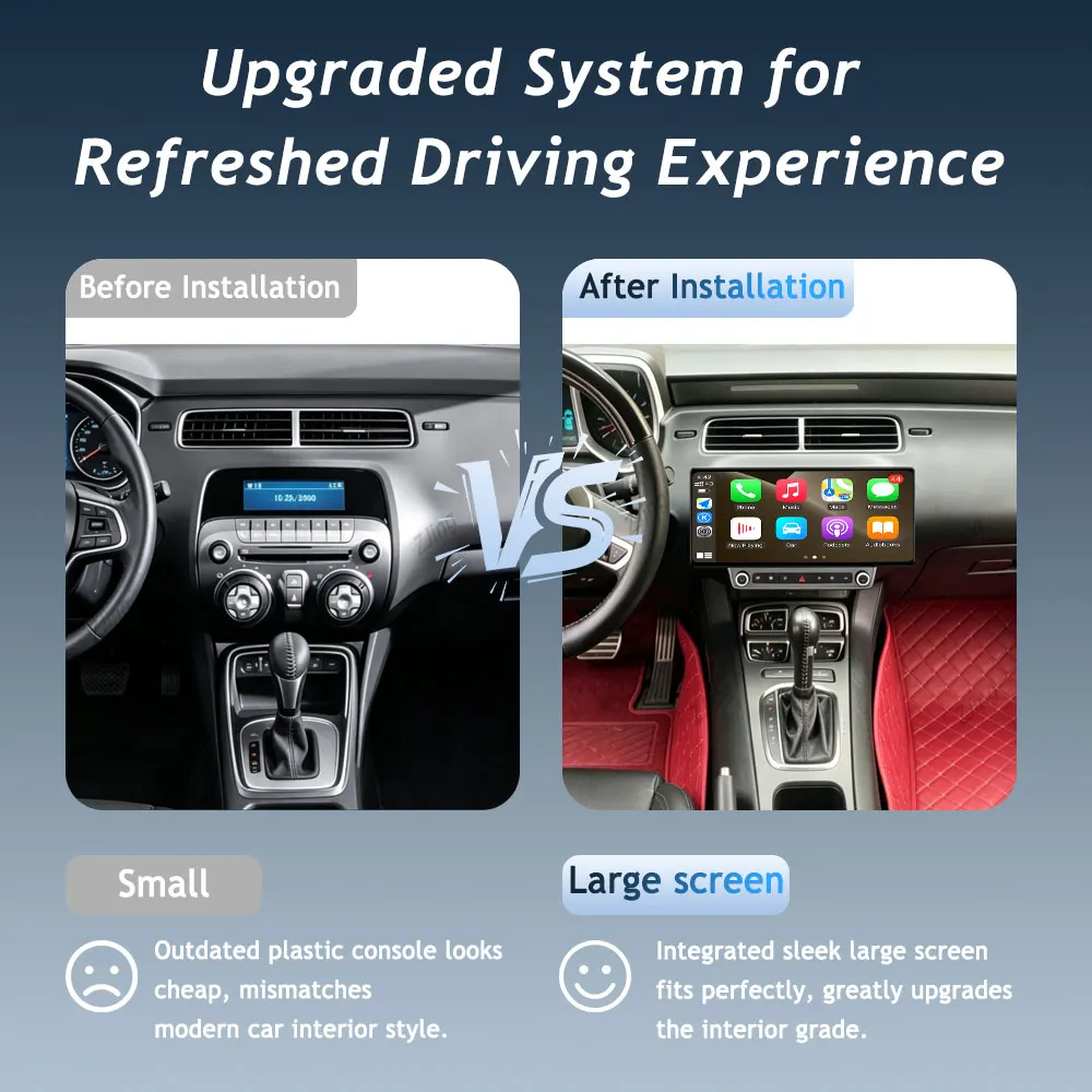 For Chevrolet Camaro 2008-2015 Car Video Touch Screen Auto Tools QLED IPS Android 16 Wireless CarPlay Bluetooth Split Screen 4G