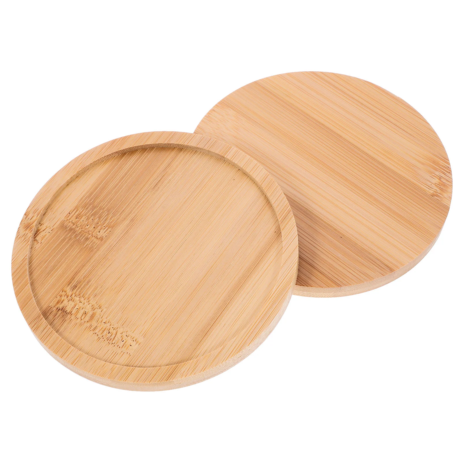 2 Pcs Bamboo Tableware Wood Plates Food Trays Breakfast Platters for Serving Fruit Wooden