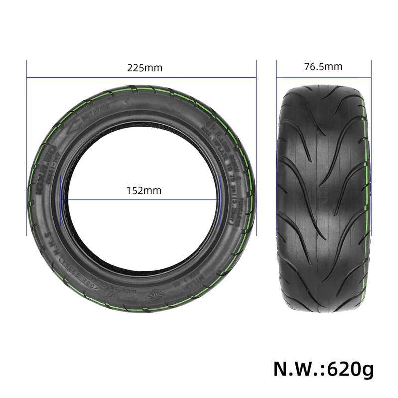 Neumático de vacío para patinete eléctrico, 6 capas grueso de neumático de carretera, 10x2,5