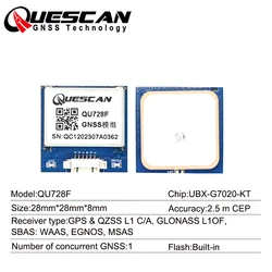 QUESCAN QU728F Módulo GPS con Antena Arduino Sensor GPS UBX-G7020-KT NMEA0183 Receptor de Antena