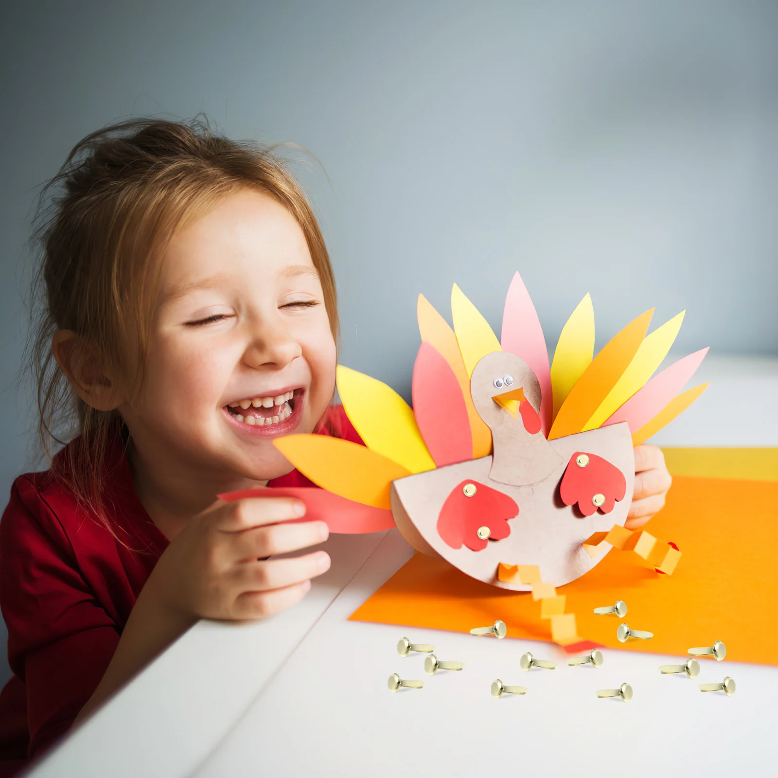 

300Pcs Iron Brads Clips Lightweight Electroplating Paint Surface for Crafts Scrapbooking DIY Projects Brads for Crafting,