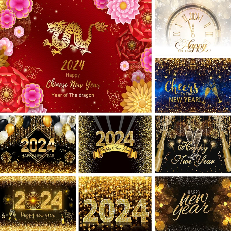 

Chinese New Year Backdrop Decorations 2024 Newyear Photo Background Photography Props Fireworks Party Photozone Dragon Banner