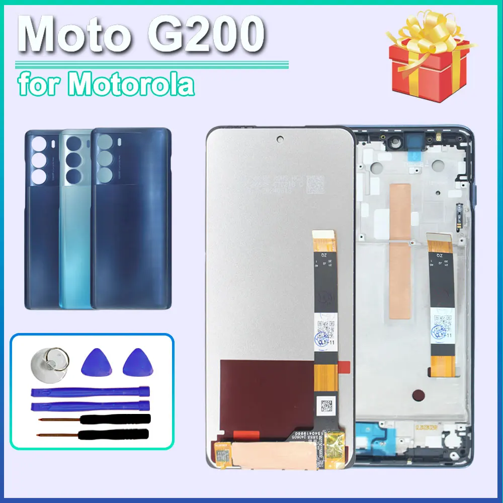 Componente de repuesto digital para pantalla táctil Motorola Moto G200 5G XT21205, pantalla LCD probada para Motorola Moto G200 5G XT2125