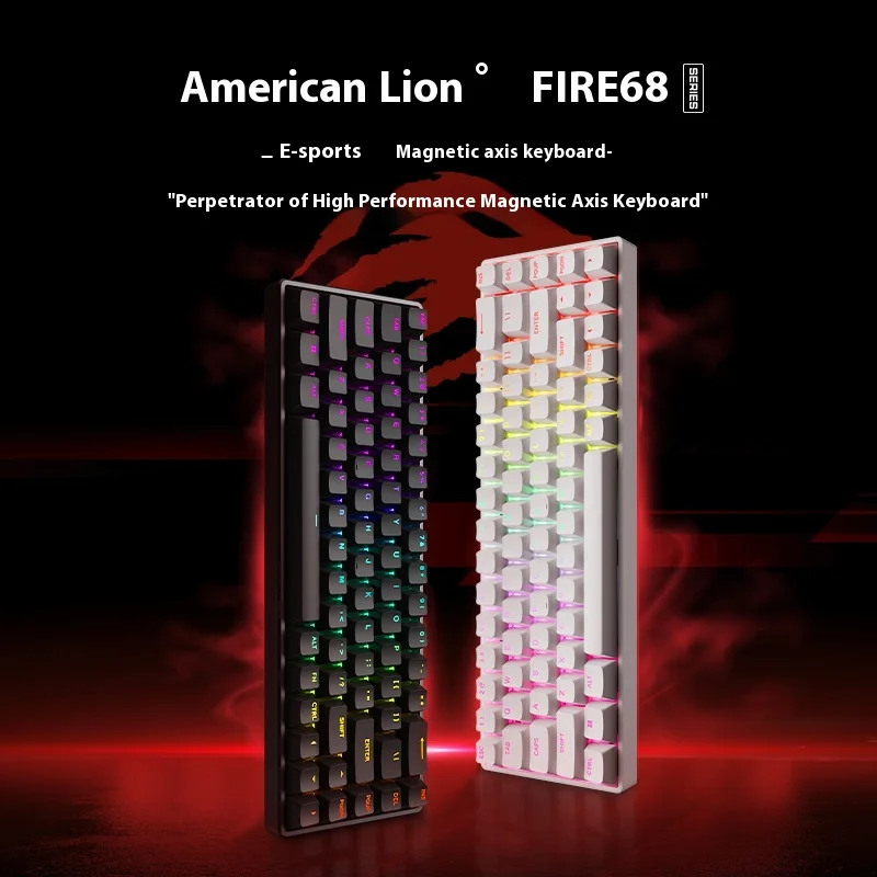 New MADLIONS Fire68/Fire68 Ultra Gaming Magnetic Axis Keyboard Full Key Hot Swappable All Aluminum  Keyboard Office Gaming Gifts