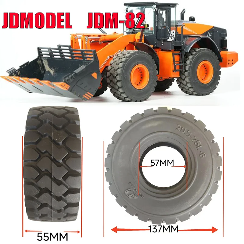 

JDMODEL 2pcs Outer Diameter 137mm Tire for 1/14 RC Truck Forklift Model Tires Loader Model Tires JDM-82