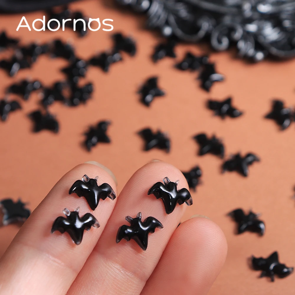 30 قطعة الخفافيش هالوين مسمار الفن زينة الظلام الأسود الخفافيش الأظافر السحر DIY القوطية الأظافر مجوهرات هالوين مانيكير اكسسوارات