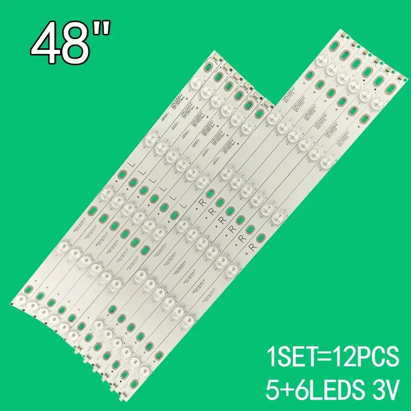 retroiluminada led para skyworth 48 em 48e5chr le48a33s 48pfl5v40 t3 lb48007 lb48015 tpt480ls pt480h2 pv480h2 gj dled11 p54 12 pcs tv 01