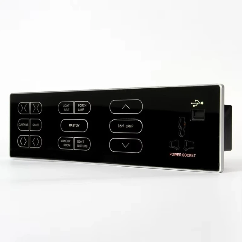 thin 4 connection glass plate bedside touch switch curtain control dimmer, electric switch and socket