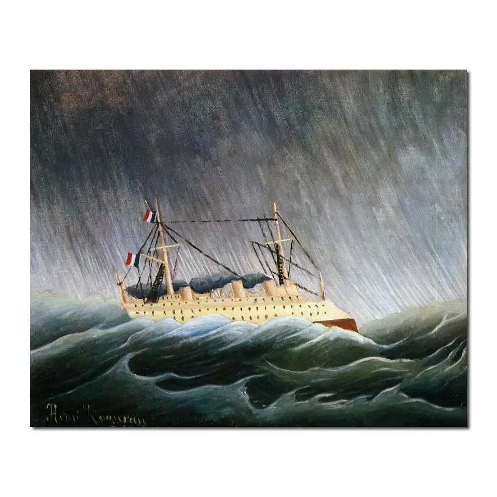 

Canvas Paintings for living room The storm tossed vessel Henri Rousseau High quality Hand painted