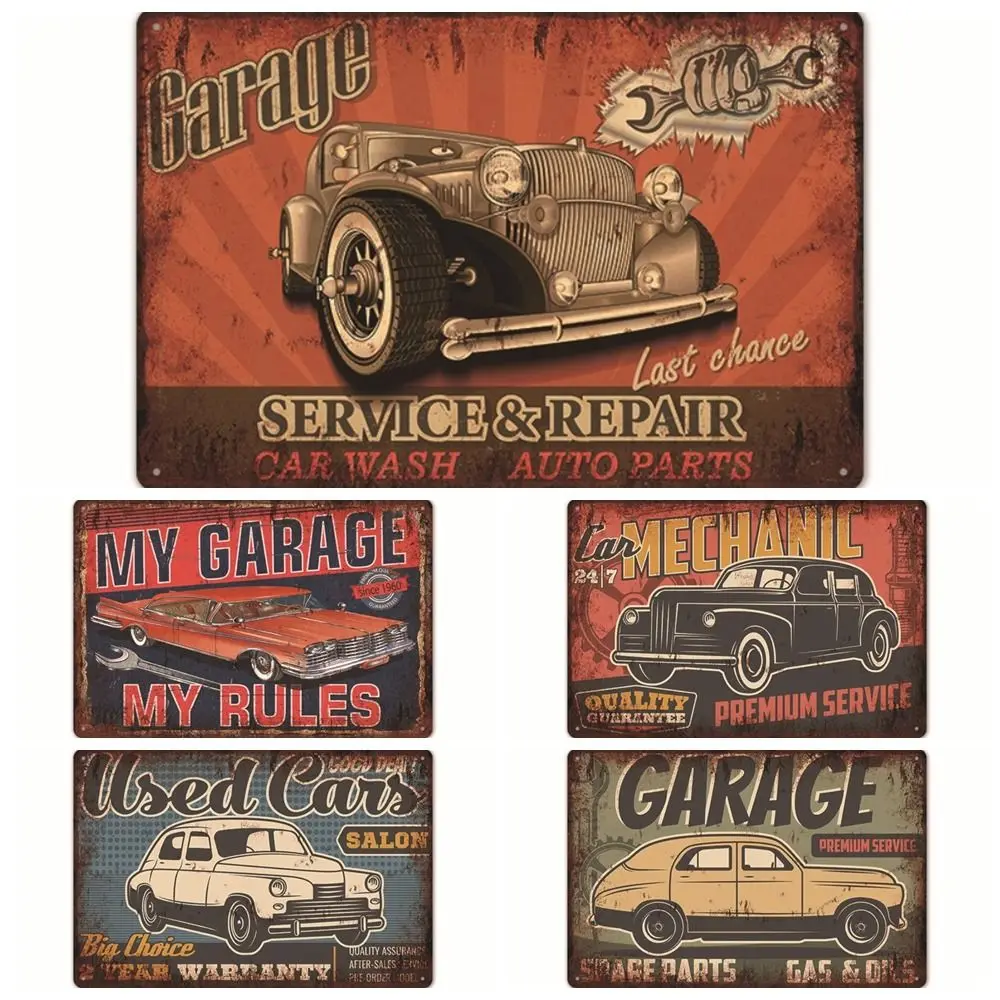 鉄ヴィンテージメタルブリキ看板プラーククラシックカー壁アート装飾お父さんのガレージカフェレーサーオートバイ面白いレトロ看板カフェ