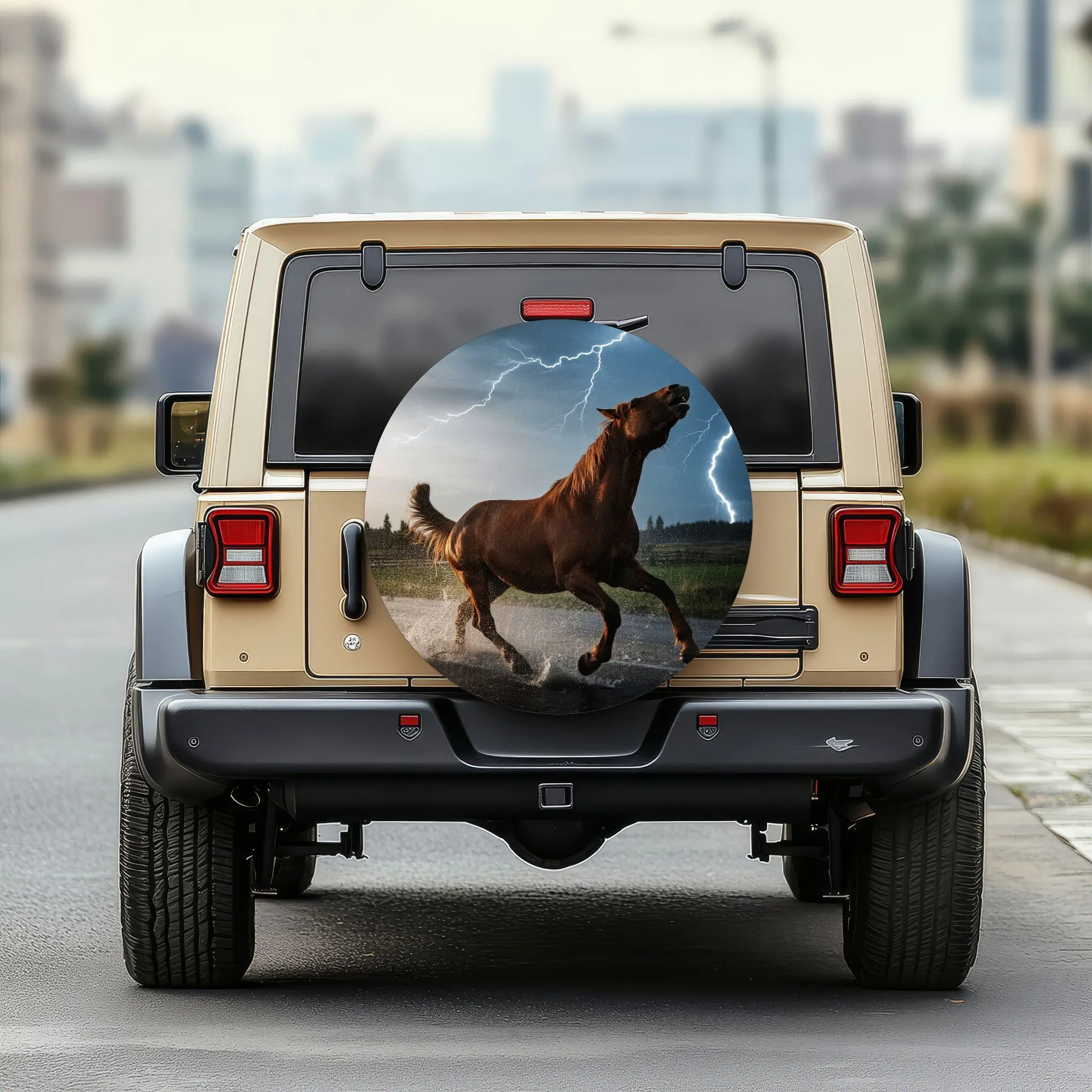 Galloping Horse Lightning Tire Cover Durable Spare Wheel Protector