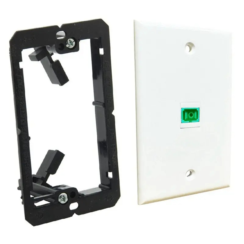 CJSD-2X 1 Port Fiber Wall Plate SC APC Simplex Fiber Optic Wall Plate Optical Wall Plate With 1-Gang Mounting Bracket,A