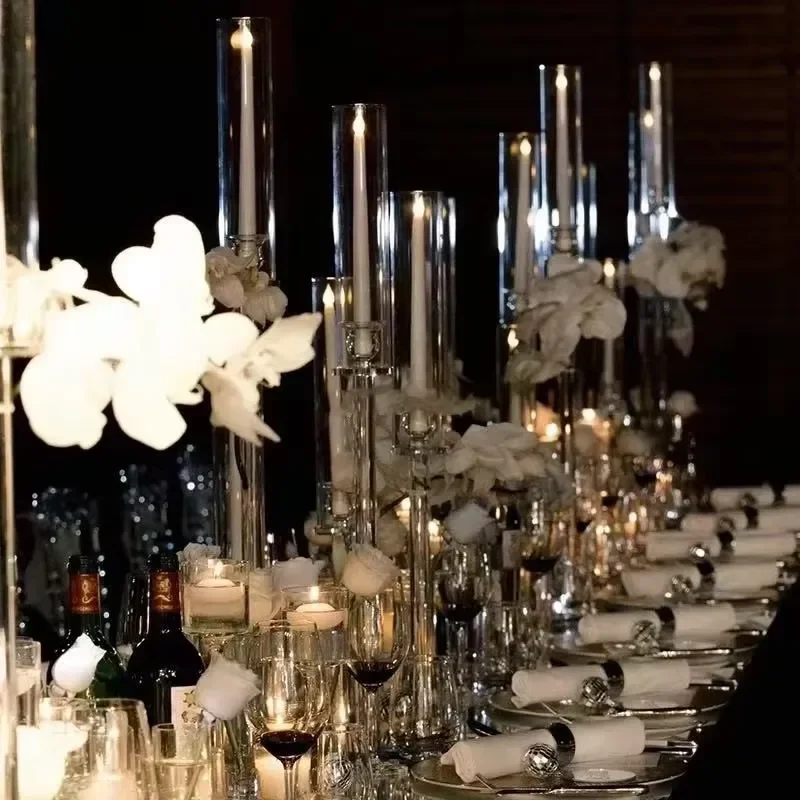 Morden 3 5 8 10 arm candlestick acrylic candlestick wedding ornament for wedding table wedding decoration